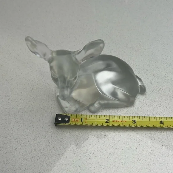 Vintage Fenton Clear Satin Fawn Deer - Picture 12 of 13